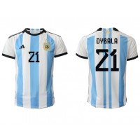 Fotbalové Dres Argentina Paulo Dybala #21 Domácí MS 2022 Krátký Rukáv